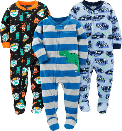 Simple Joys by Carter's Toddlers and Baby Boys' Loose-Fit Flame Resistant Fleece Footed Pajamas