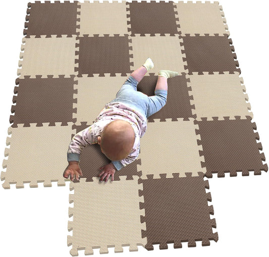 MQIAOHAM® 18 Pieces Puzzle Play Mats, Soft Baby Play Mat, Kids Interlocking Foam Floor Tiles