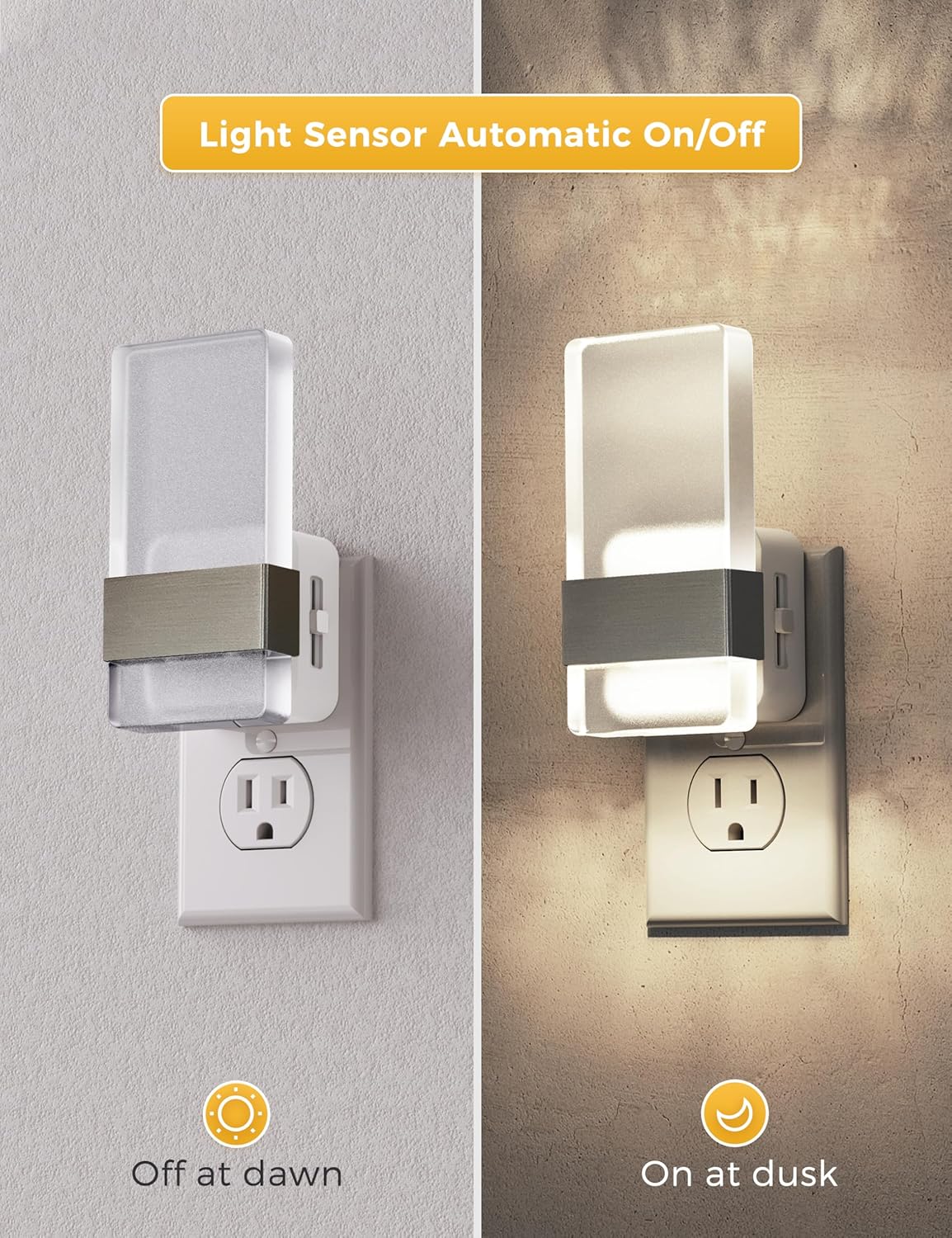 L LOHAS LED Night Light, Night Lights Plug Into Wall, 2 Pack Decorative Nightlight with Light