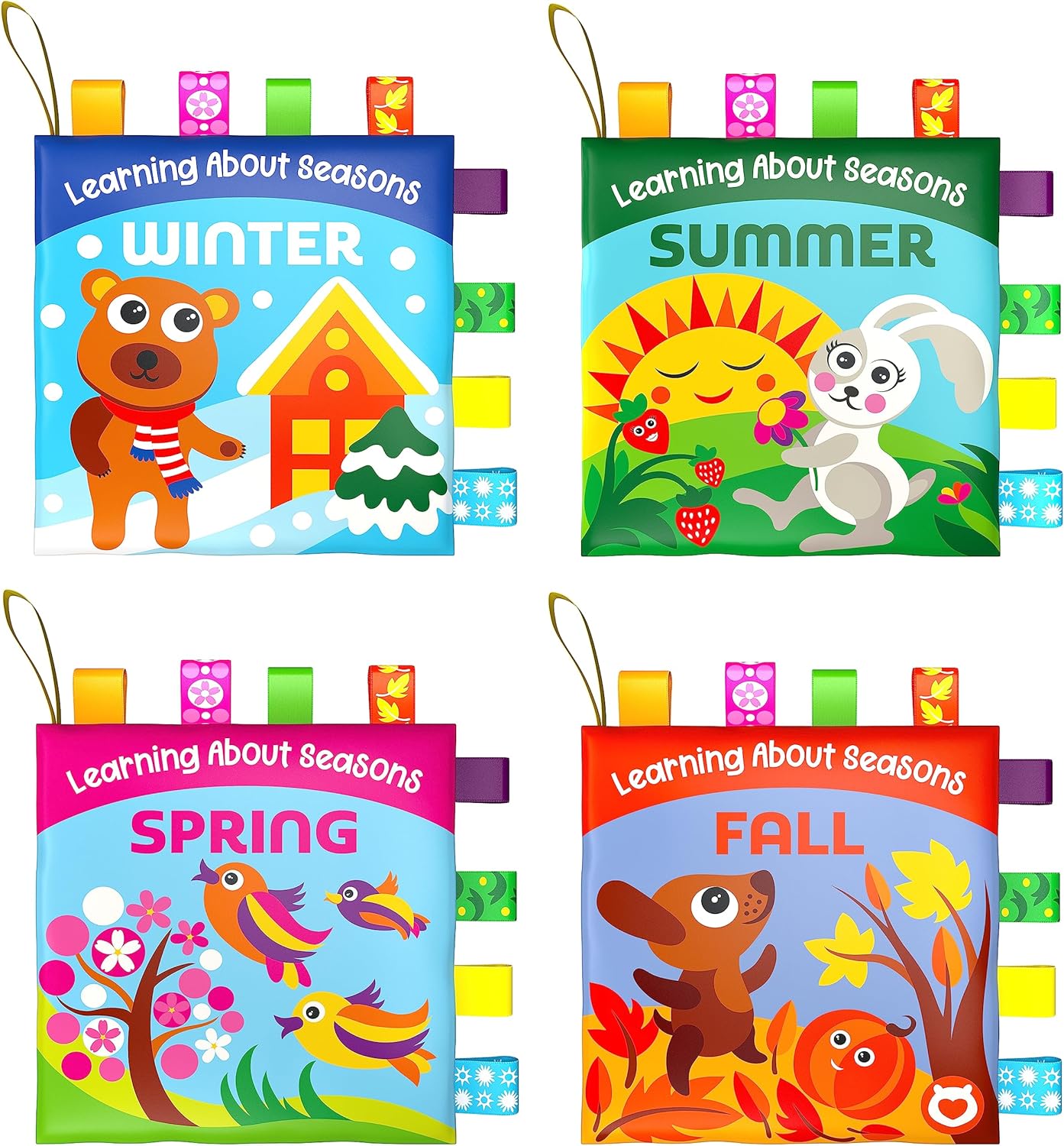 Cloth Books for Babies - Learn About Seasons, Playful Illustrations, Crinkle Pages & Cute