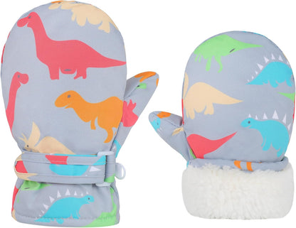 Toddler Gloves Kids Mittens Winter Warm Lined Fleece Gloves Waterproof Snow Baby Mitten for Boys