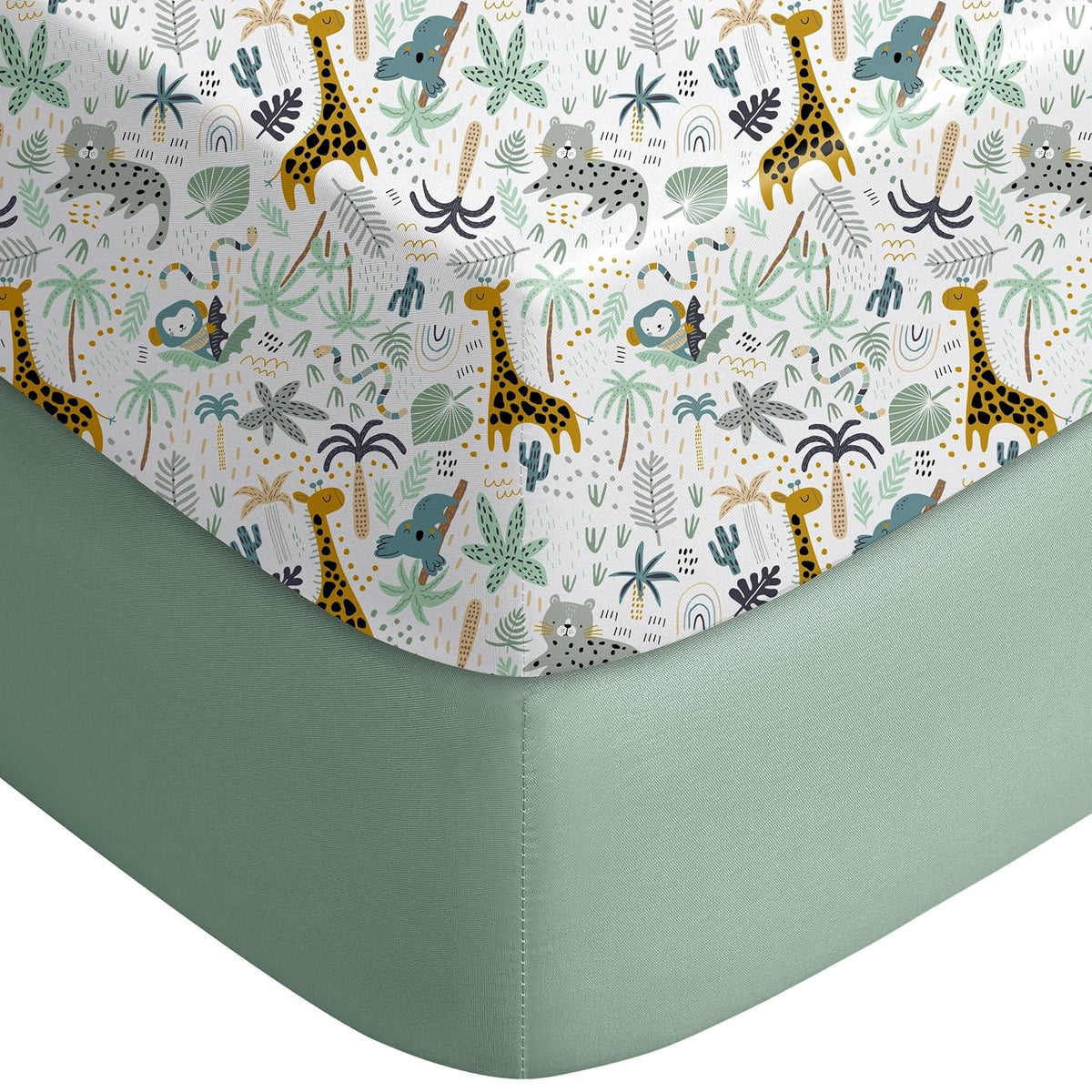 Yoofoss Baby Crib Sheets for Boys Girls, Fitted Crib Sheet 2 Pack for Standard Crib and Toddler