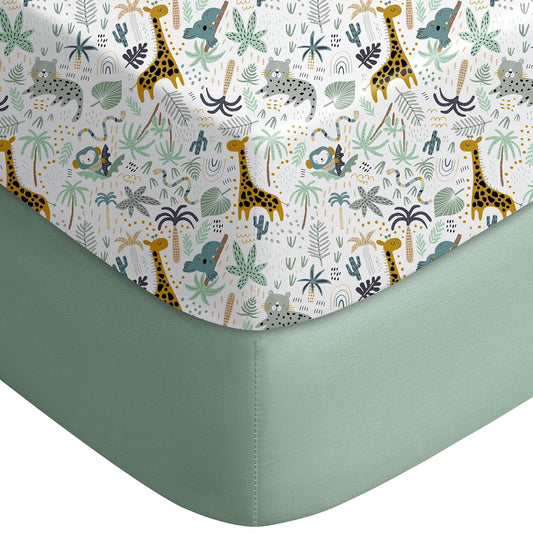 Yoofoss Baby Crib Sheets for Boys Girls, Fitted Crib Sheet 2 Pack for Standard Crib and Toddler