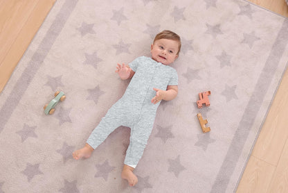GUISBY Footless Short Sleeve Baby Pajamas with Zipper Cotton Infant Sleepwear