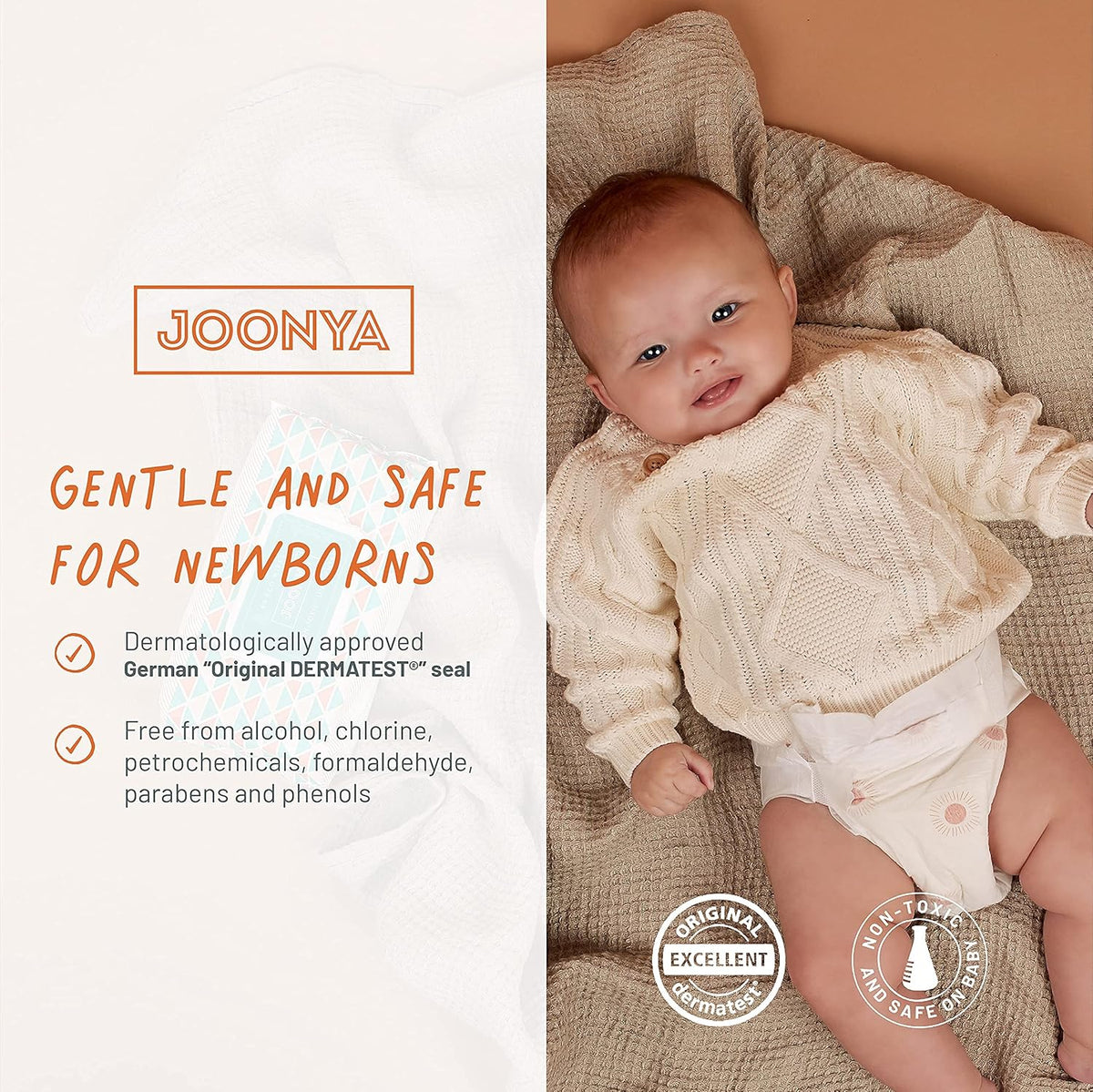 JOONYA Unscented Baby Wipes — Plant-Based, Fragrance-Free Bulk Diaper Wipes | Hypoallergenic