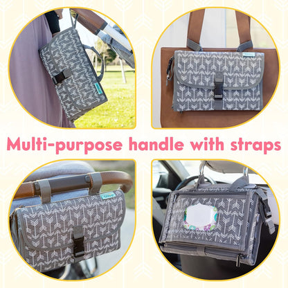 Kopi Baby Portable Diaper Changing Pad - Baby Diaper Changer Travel Bag with Wipes Pocket, Smart
