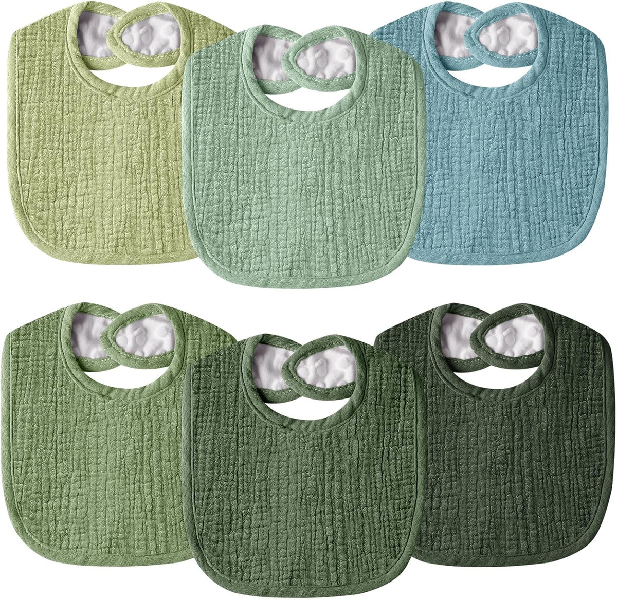 Muslin Baby Bibs for Unisex Boys Girls, Cotton Drool Bibs, Adjustable Newborn Bibs for Drooling and