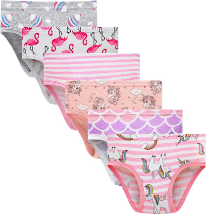 Cadidi Dinos Little Girls' Soft Cotton Underwear Kids Cool Breathable Comfort Panty Briefs Toddler