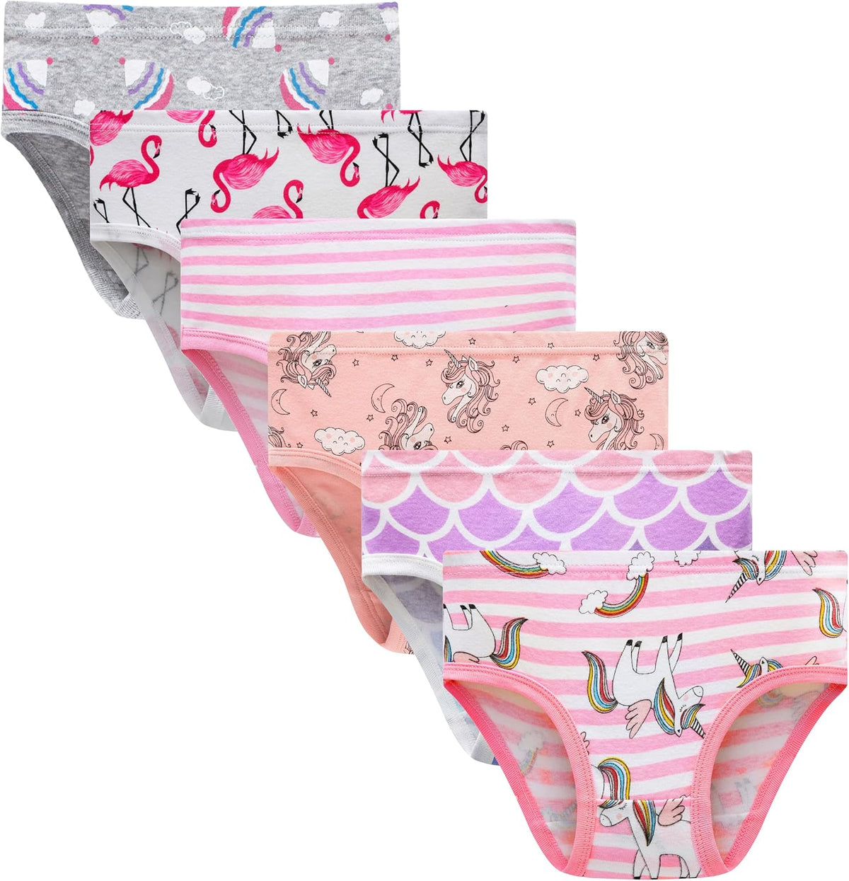 Cadidi Dinos Little Girls' Soft Cotton Underwear Kids Cool Breathable Comfort Panty Briefs Toddler