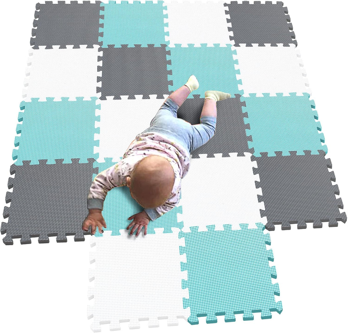 MQIAOHAM® 18 Pieces Puzzle Play Mats, Soft Baby Play Mat, Kids Interlocking Foam Floor Tiles