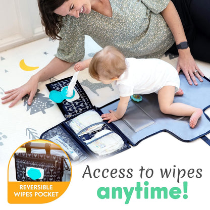 Kopi Baby Portable Diaper Changing Pad - Baby Diaper Changer Travel Bag with Wipes Pocket, Smart