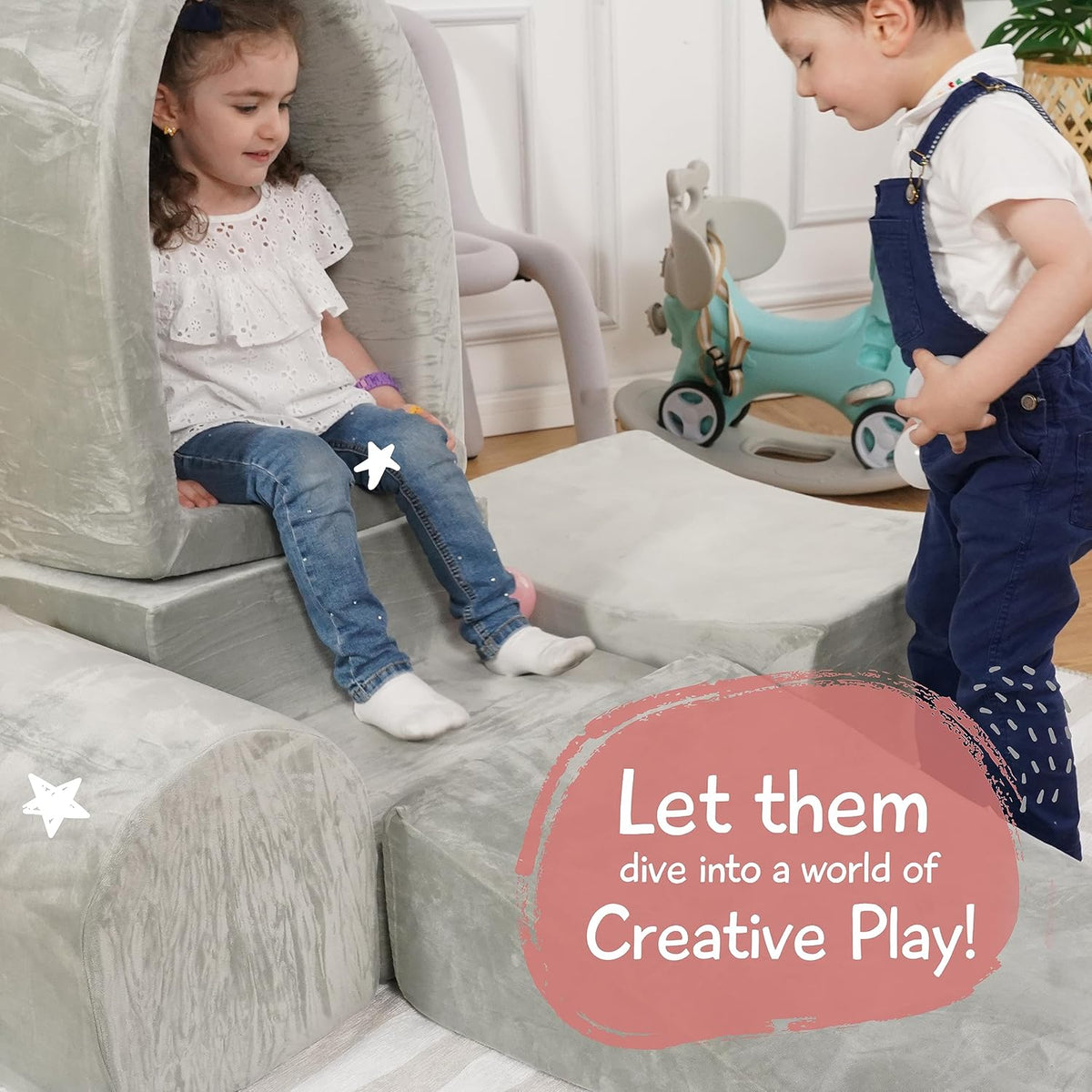 Foam Climbing Blocks for Toddlers 1-3 - Baby Climb and Crawl Activity Playset - Indoor Activity