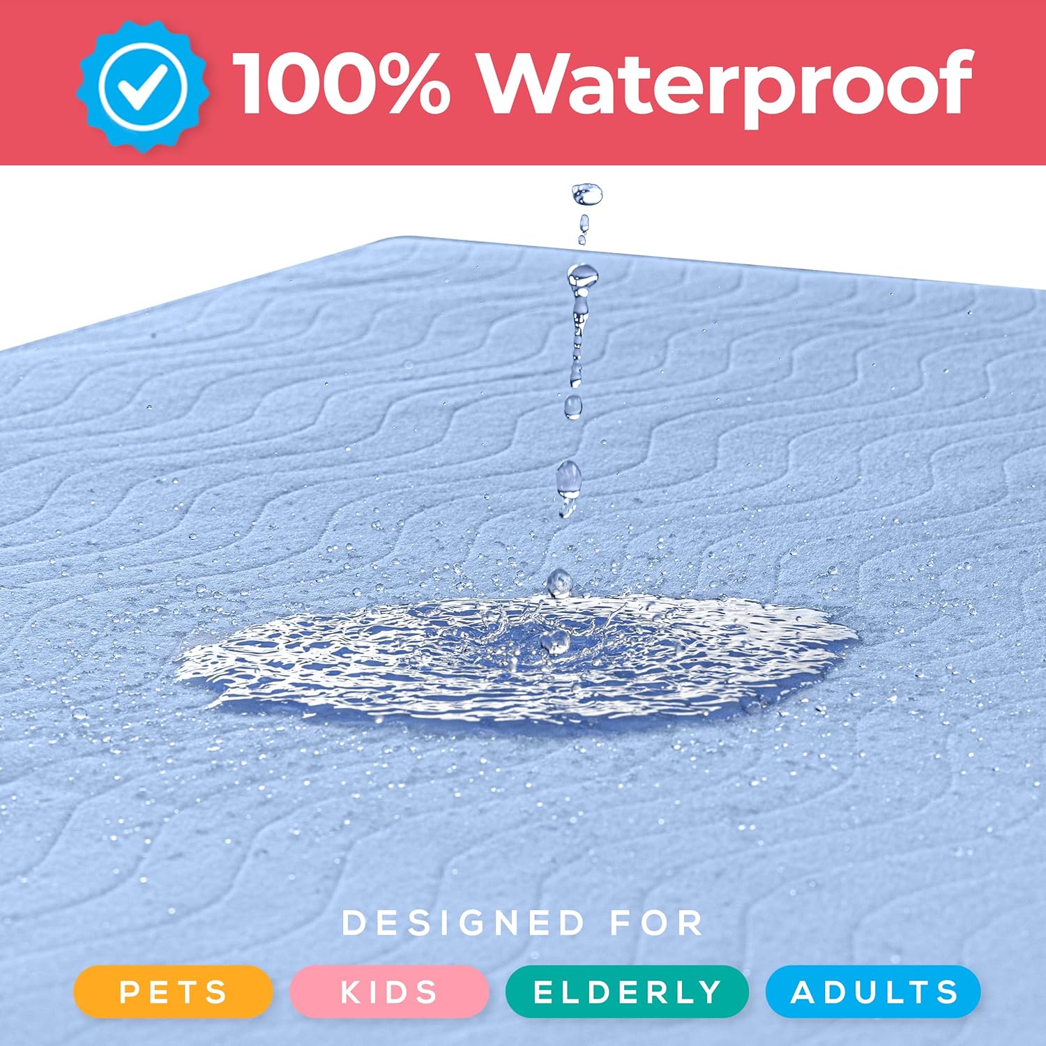 Utopia Bedding Washable Underpads 24" x 36" (Pack of 4), Waterproof Reusable Heavy Absorbency