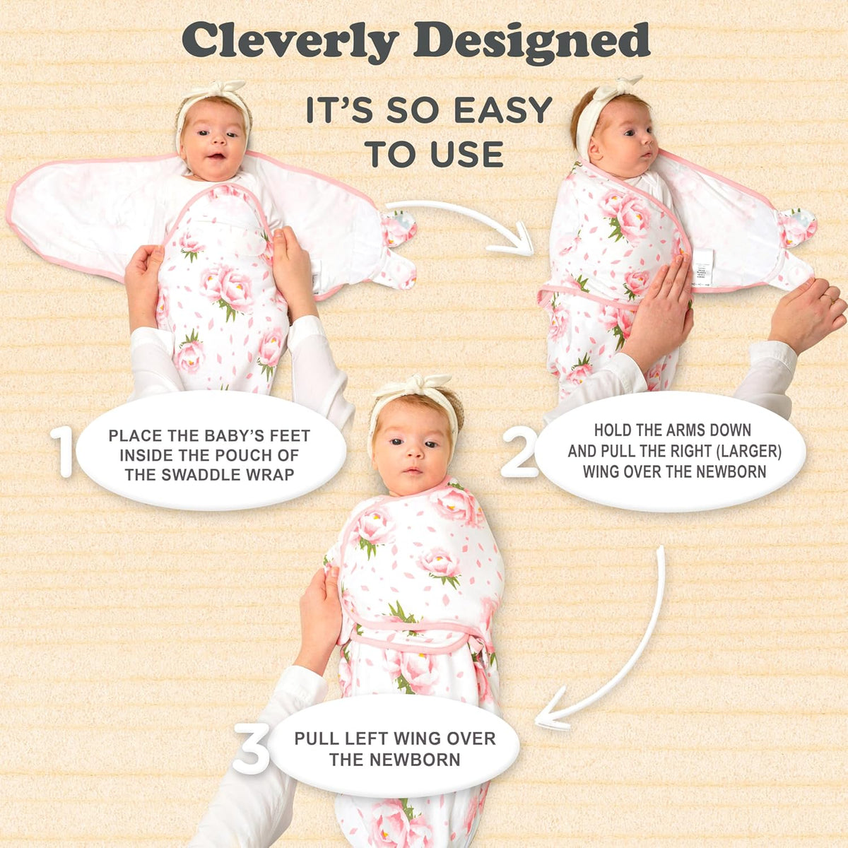 Bublo Baby Organic Preemie Swaddles 4-7 lbs - 3-Pack Premature Babies Swaddle Sleep Sack