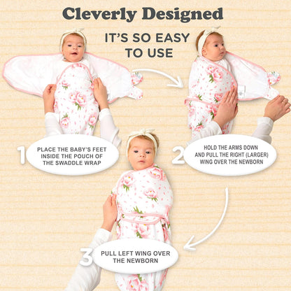 Bublo Baby Swaddles for Newborns – 3-Pack Infant Swaddles 0-3 Months – Adjustable Swaddle Sleep