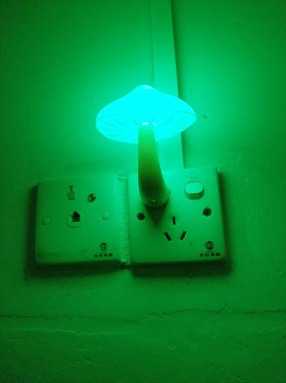 AUSAYE 2Pack LED Night Light Plug in Lamp 7-Color Changing Cute Mushroom Light Sensor Night Lights