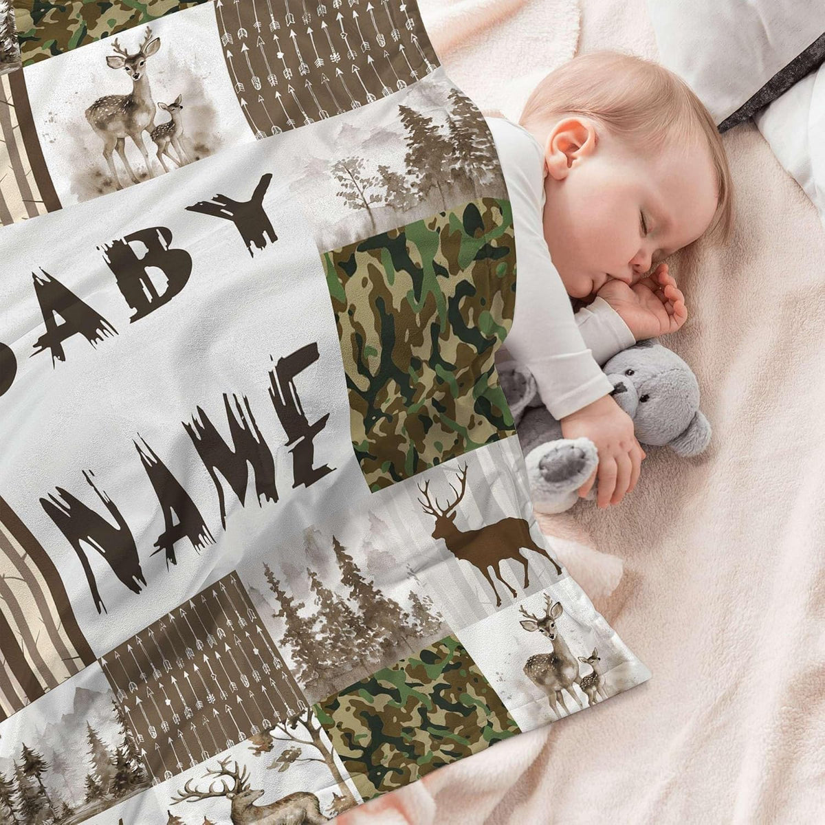Custom Baby Shower Blanket with Name Personalized Baby Boy Gifts for Birthday Christmas Customized