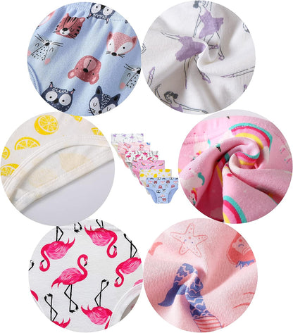 Cadidi Dinos Little Girls' Soft Cotton Underwear Kids Cool Breathable Comfort Panty Briefs Toddler