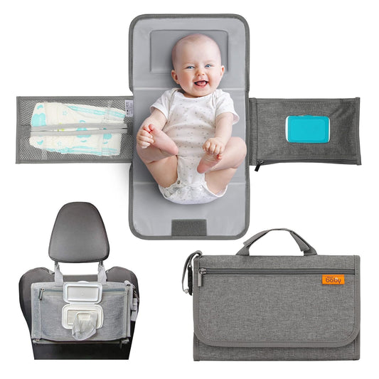 Kopi Baby Portable Diaper Changing Pad - Baby Diaper Changer Travel Bag with Wipes Pocket, Smart