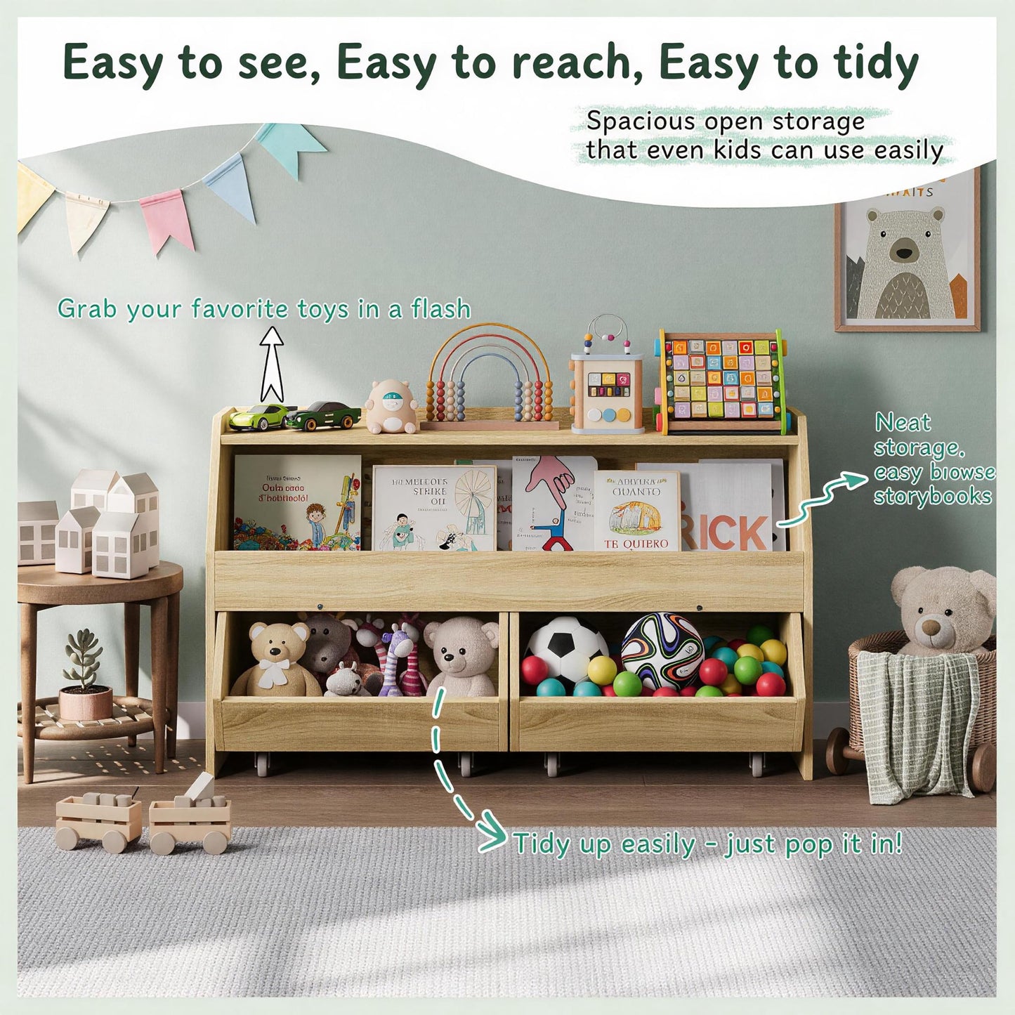 Kids Toy Storage Organizer, Kids Toy Organizer, Playroom Organization