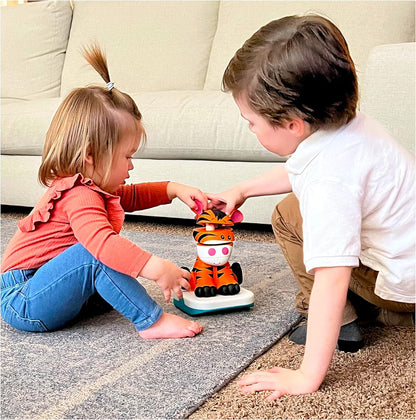Stack-a-Roos Baby Tiger by Salus Brands - Animal Stacking Toy, Educational Early Learning Toy for