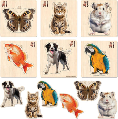 QUOKKA Realistic Wooden Puzzles for Toddlers 1-3 Year Old - 15x15 Inches Kids Puzzles Ages 2-4