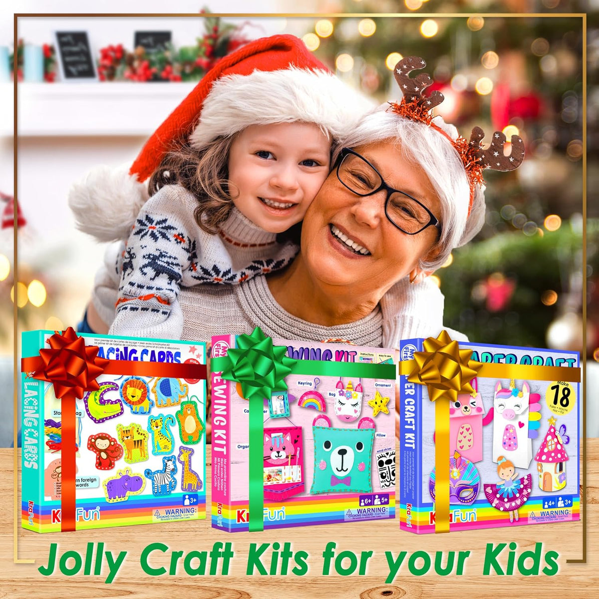 KRAFUN My First Unicorn Bunny Paper Craft Kit for Toddlers and Girls Age 3-8 Years Old, Include 18