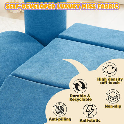 Jela Foam Blocks - Soft Play Equipment with 6 Luxury Miss Fabric Climbing Blocks for Toddlers