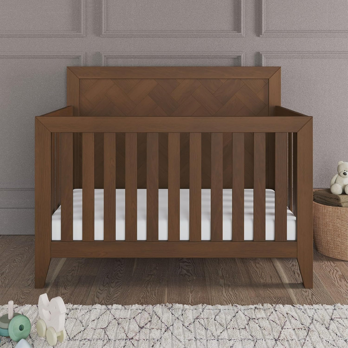 Child Craft Kieran 4-in-1 Convertible Crib, Baby Crib Converts to Day Bed, Toddler Bed and Full