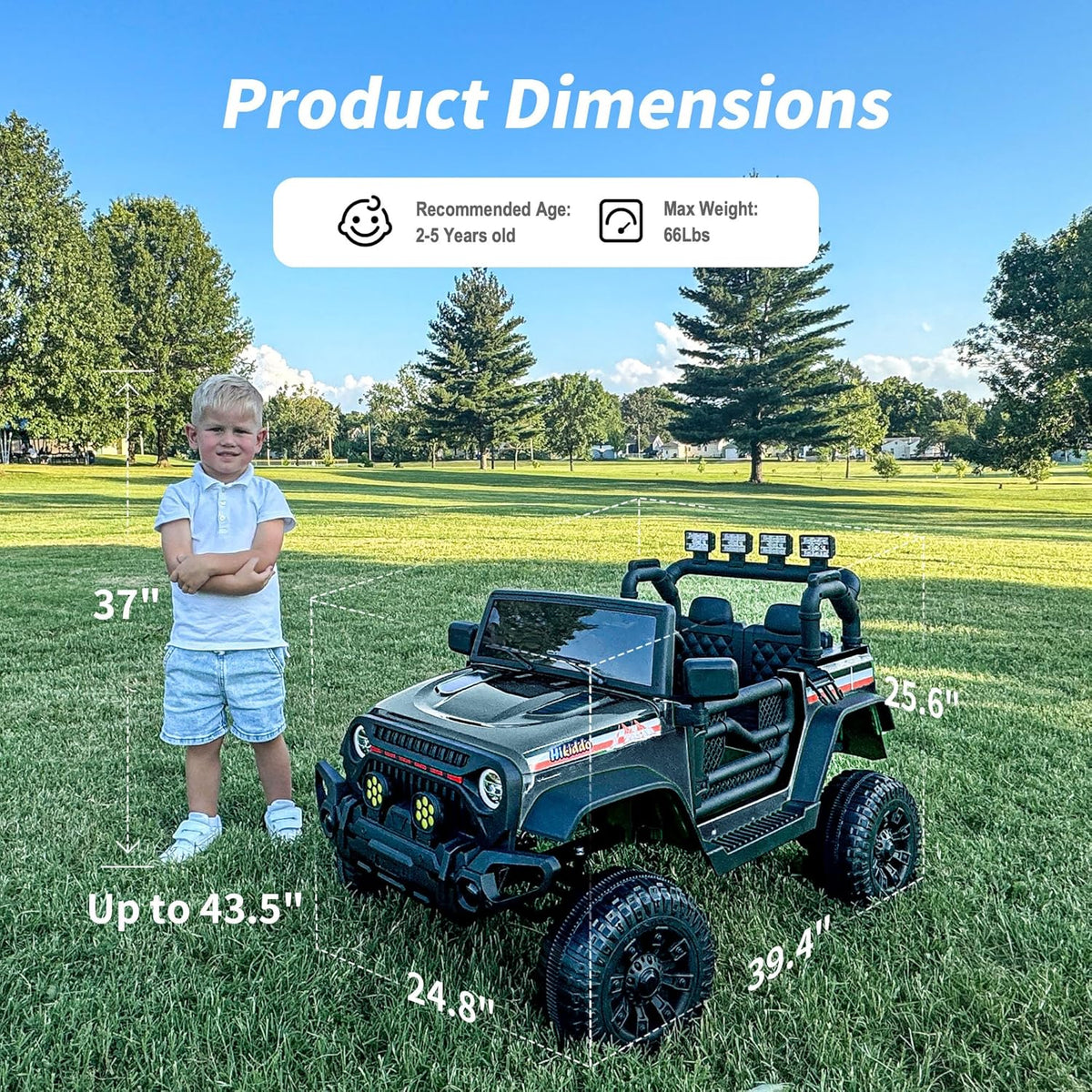 12V Kids Ride on Car Truck, Kids Electric Vehicles Car Ride on Toy for Toddlers 3-5 with Remote