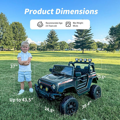12V Kids Ride on Car Truck, Kids Electric Vehicles Car Ride on Toy for Toddlers 3-5 with Remote