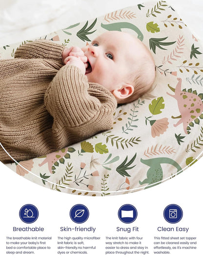 TotAha Premium Soft Dinosaur Changing Pad Cover, Stretchy Jersey Knit Changing Table Cover, Ultra