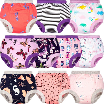 BIG ELEPHANT Potty Training Underwear - 10 Pack, 100% Cotton Absorbent Unisex Toddler Pee Pants for