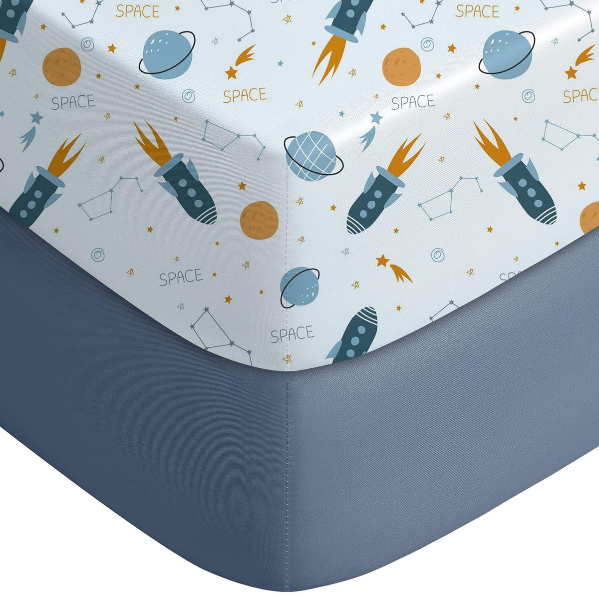 Yoofoss Baby Crib Sheets for Boys Girls, Fitted Crib Sheet 2 Pack for Standard Crib and Toddler