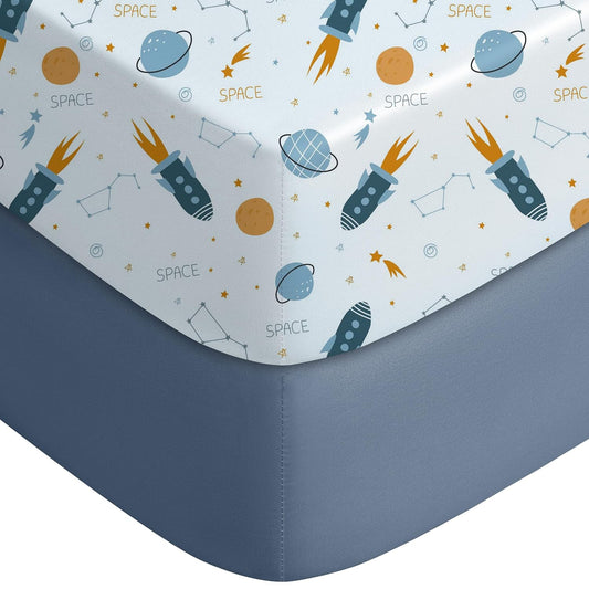Yoofoss Pack and Play Sheets Fitted, Mini Crib Sheets 2-Pack for Pack N Play Mattress, Stretchy