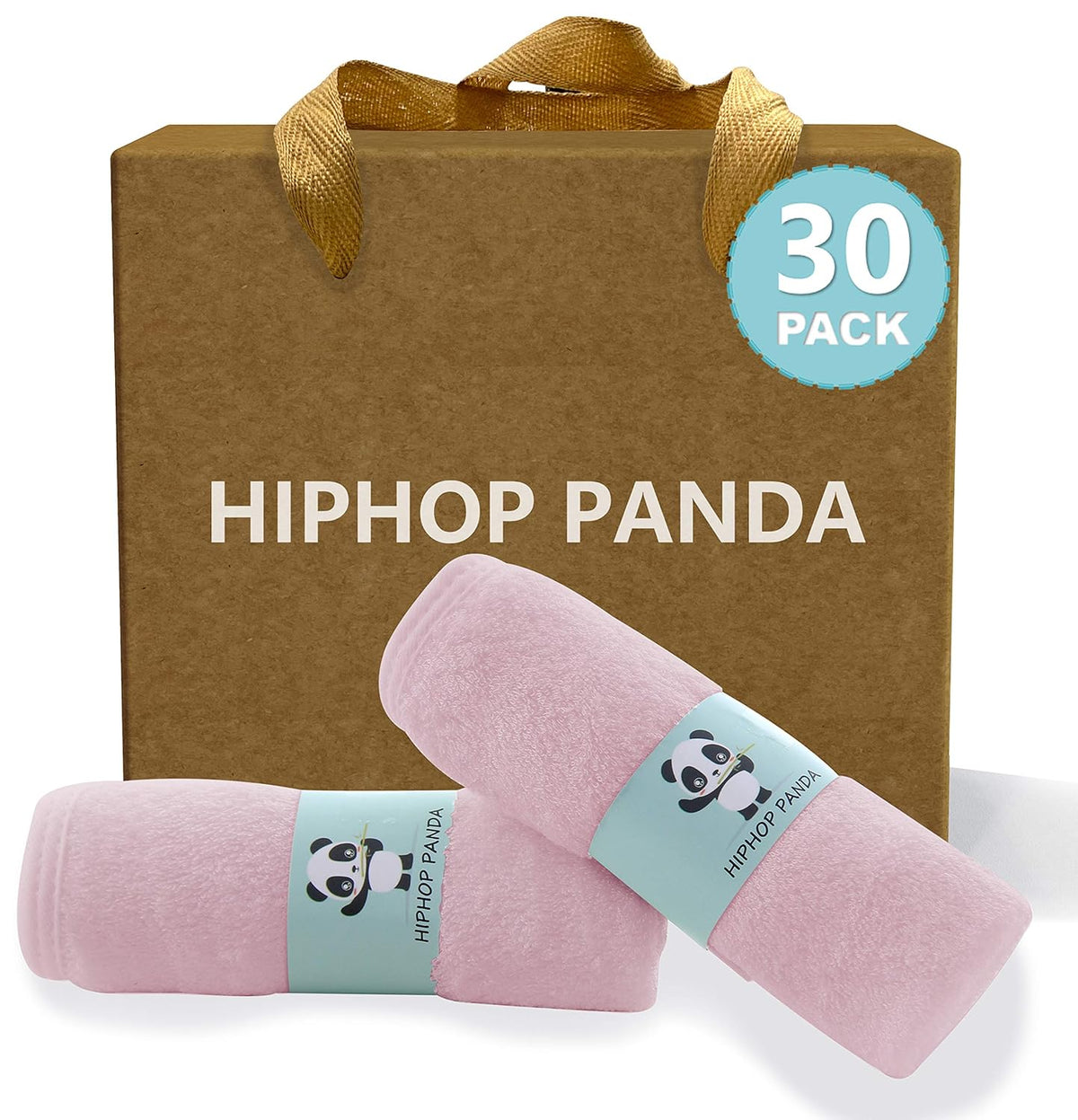 HIPHOP PANDA Baby Washcloths, Rayon Made from Bamboo - 2 Layer Ultra Soft Absorbent Newborn Bath