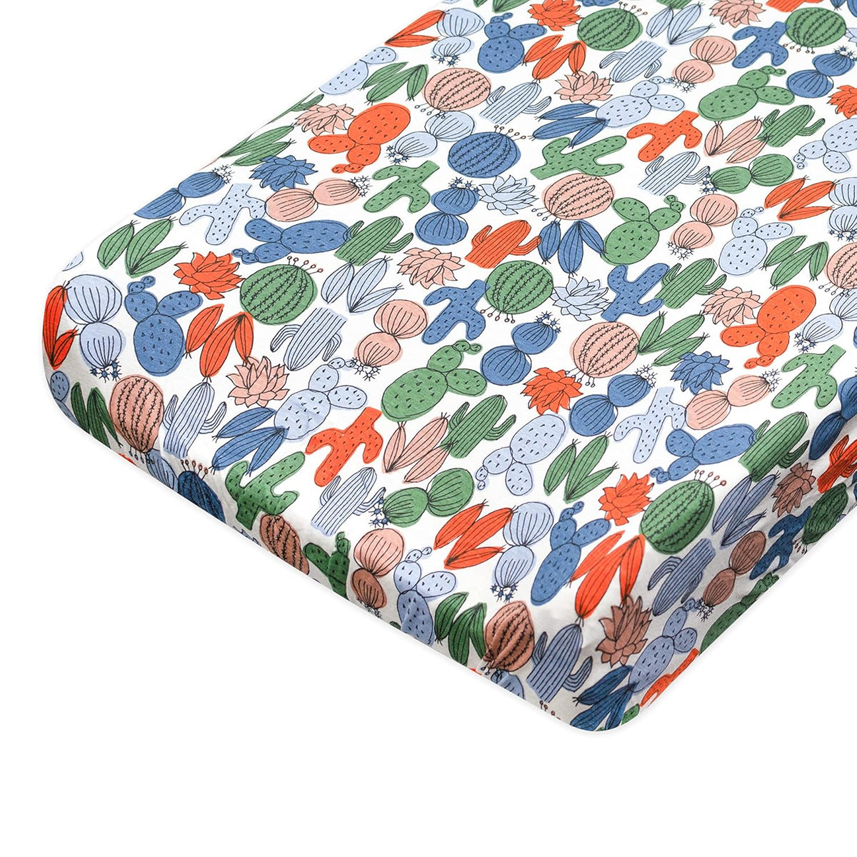 HonestBaby Boys Organic Cotton Changing Pad Cover, Cactus, One Size