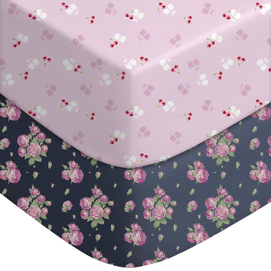 Yoofoss Baby Crib Sheets for Boys Girls, Fitted Crib Sheet 2 Pack for Standard Crib and Toddler