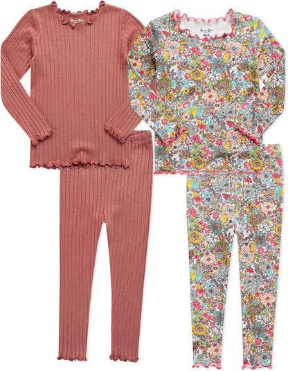 VAENAIT 6M-12Y Toddler Kids Girls Boys Soft Comfy Modal Tencel Solid Raglan Sleepwear Pajamas Pjs