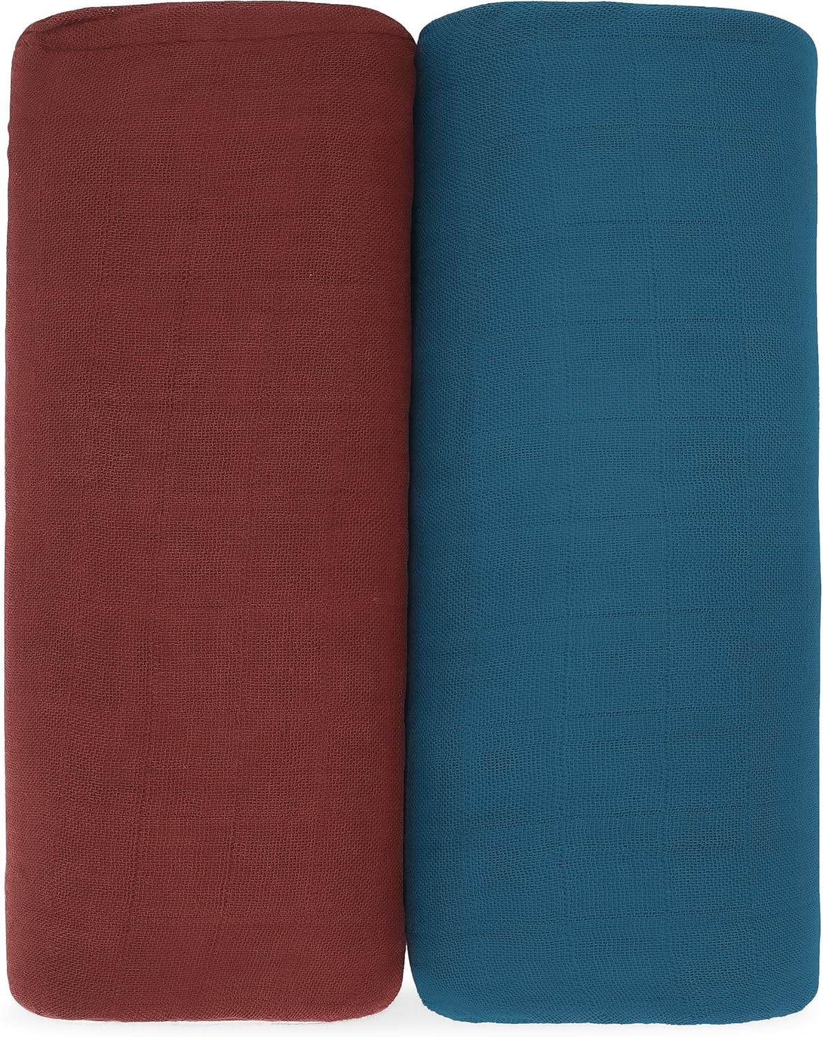 Comfy Cubs Muslin Swaddle Blankets Pack of 2 - 47 x 47 Inch Soft Cotton Baby Blanket Set, Large