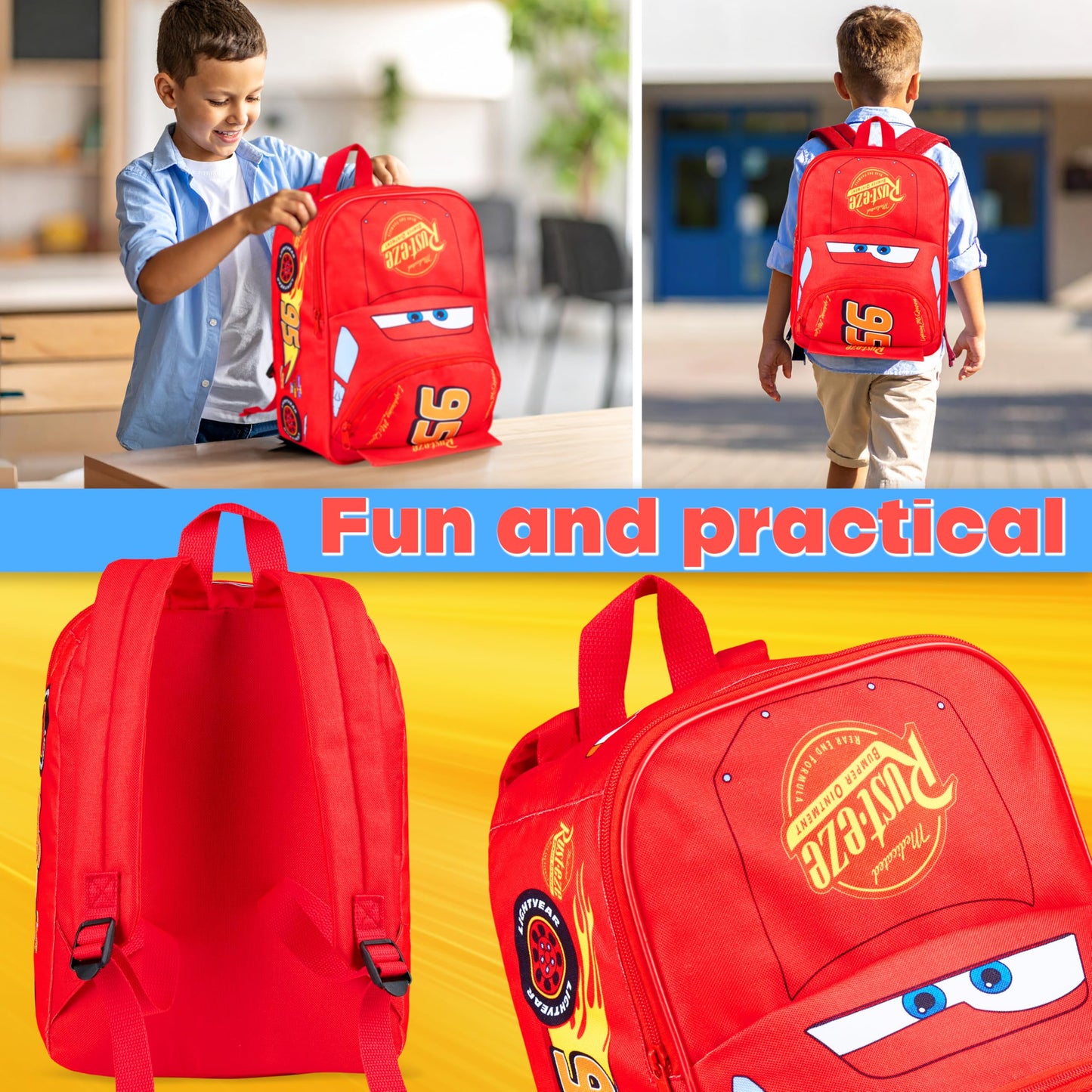 Disney Cars Backpack for Kids Lightning McQueen Mini Backpack Girls Boys School Supplies Preschool