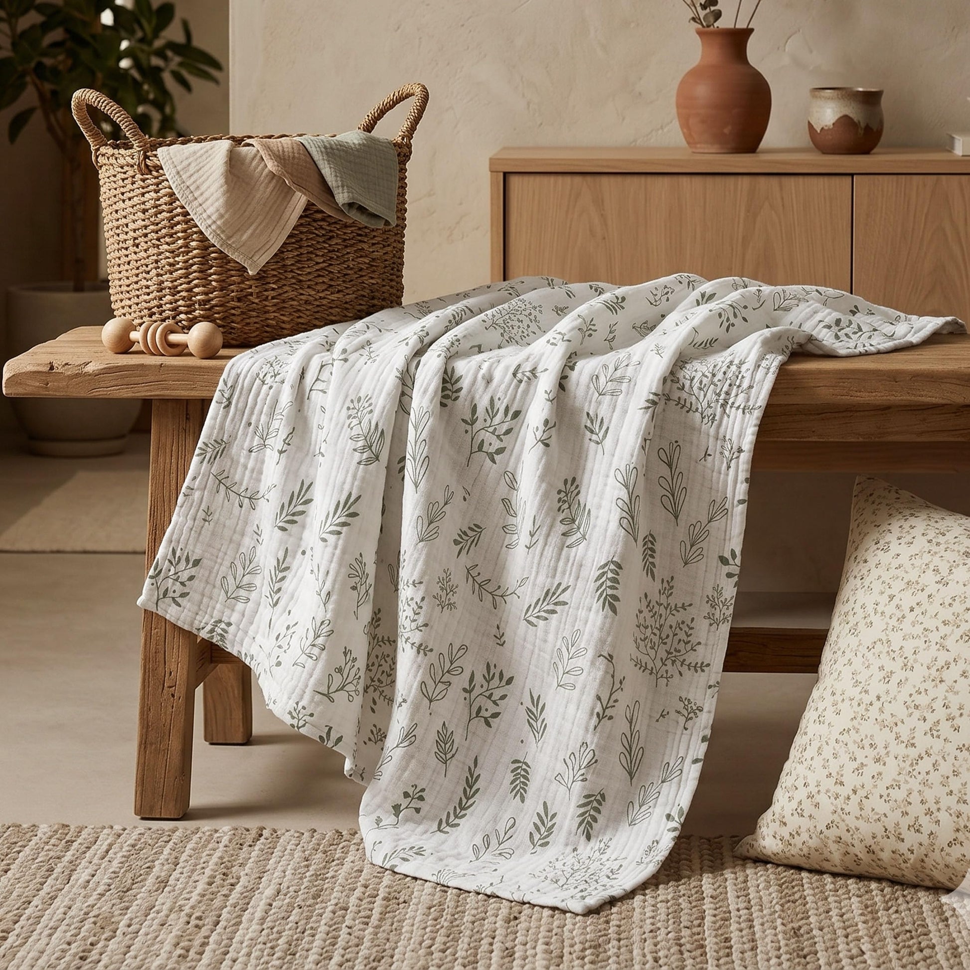 Muslin Swaddle Blankets for Newborn, 3 Pack Breathable Soft Receiving Blanket, Large 38 x 40 inches