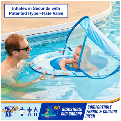 SwimWays Baby Spring Float Pool Float with Canopy for Kids 9-24 Months