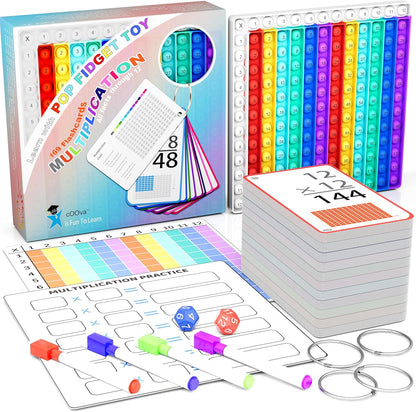 COOVA Multiplication Flash Cards + Multiplication Chart - Math Manipulatives Fact Cards