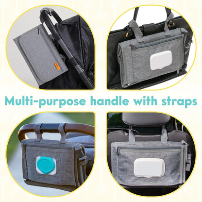 Kopi Baby Portable Diaper Changing Pad - Baby Diaper Changer Travel Bag with Wipes Pocket, Smart