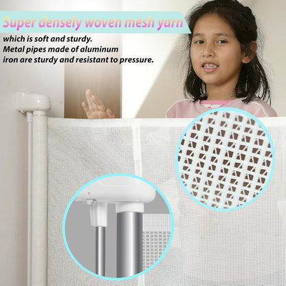 Retractable Baby Gates for Stairs, 55" Wide Baby Gate Dog Gate, 41" Tall Retractable Pet Gate for