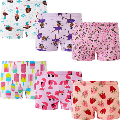 Cadidi Dinos Little Girls' Soft Cotton Underwear Kids Cool Breathable Comfort Panty Briefs Toddler