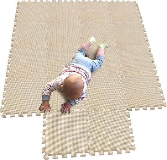 MQIAOHAM® 18 Pieces Puzzle Play Mats, Soft Baby Play Mat, Kids Interlocking Foam Floor Tiles