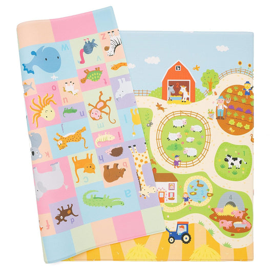Baby Care Play Mat - Playful Collection (Busy Farm, Large) - Play Mat for Infants – Non-Toxic Baby