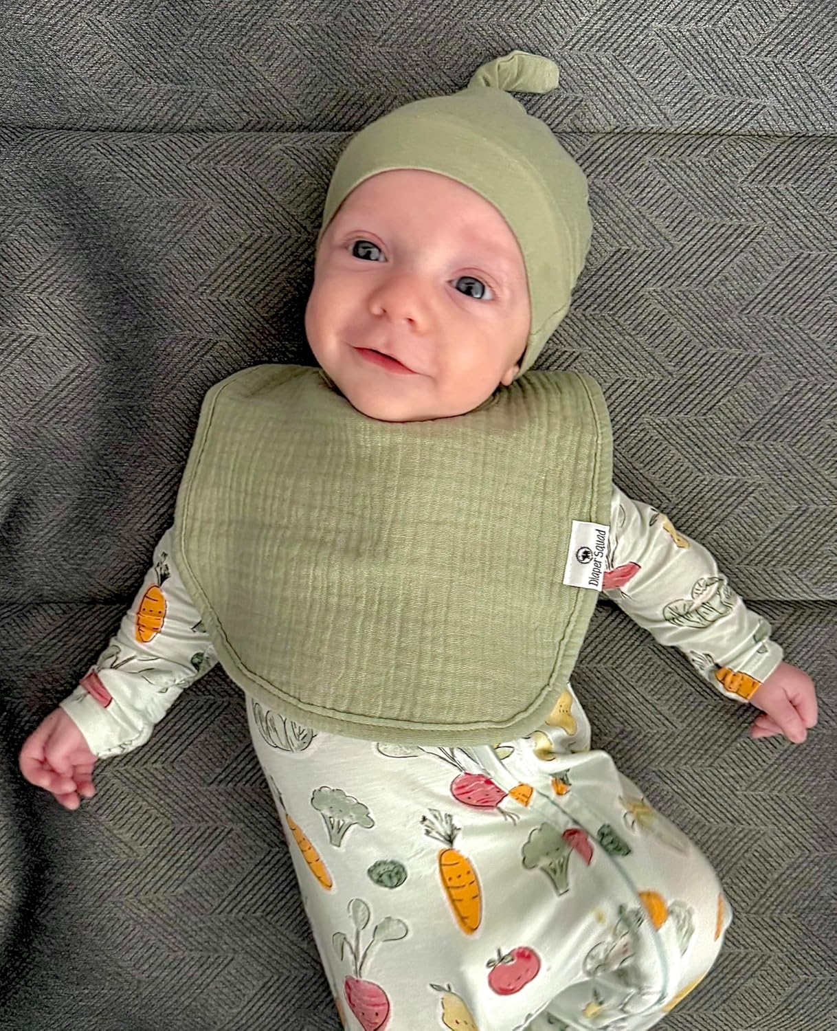DiaperSquad's Baby Bibs for Drooling and Teething, Bibs for Boys, Baby Girl - Solid Cotton Baby